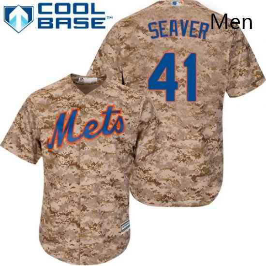 Mens Majestic New York Mets 41 Tom Seaver Replica Camo Alternate Cool Base MLB Jersey
